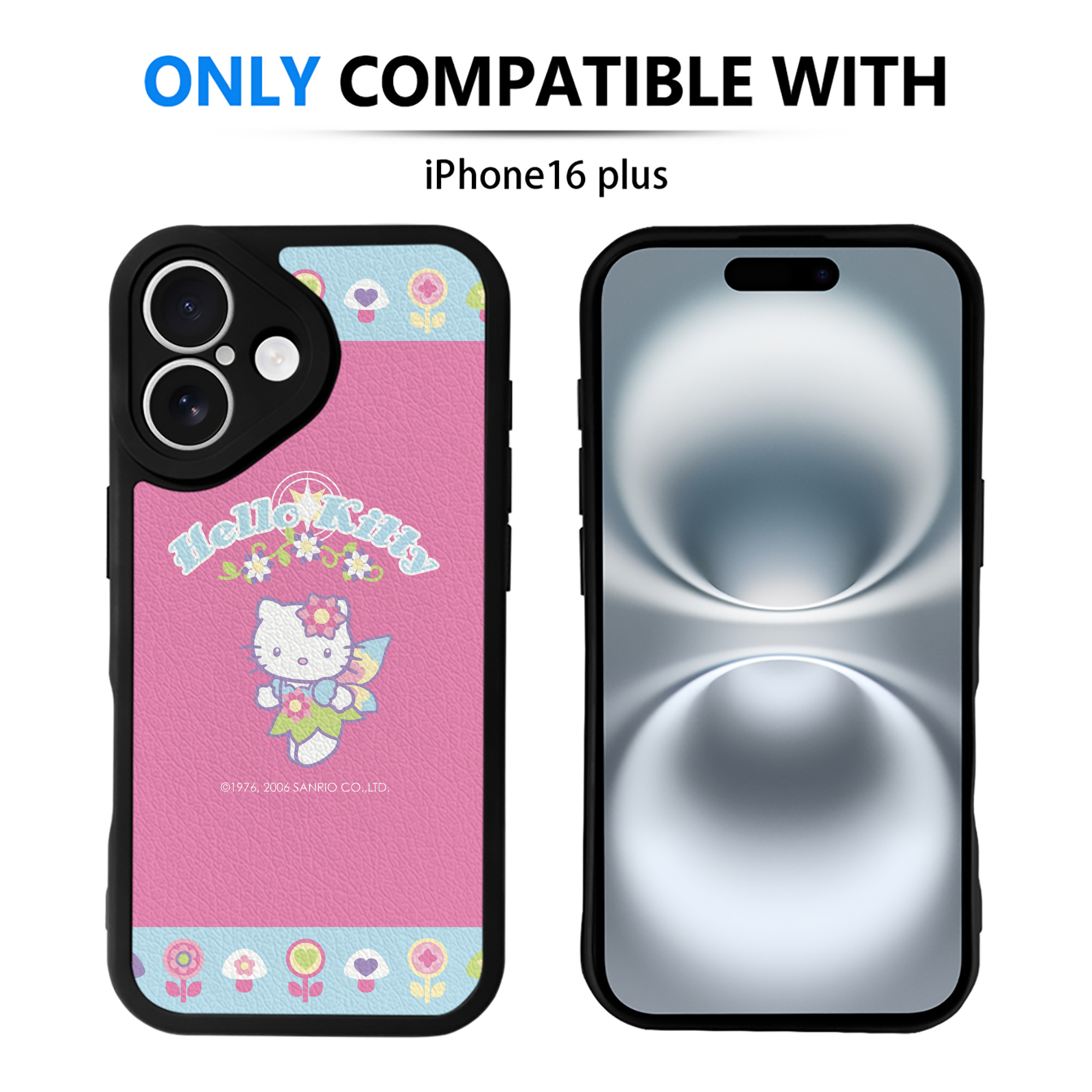 （画像用） Hello Kitty ハローキティ 【iPhone 16シリーズ対応】シリコンスマホケース（レザー調） 材質：シリコン